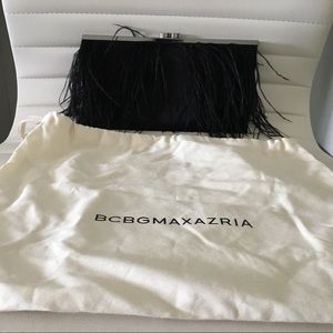 BCBG Ostrich Feather Clutch
